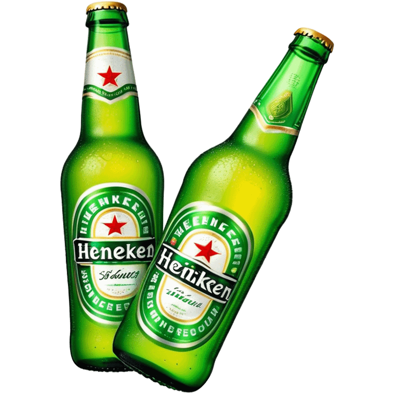 Cinematic Realistic Heineken Pop Culture Emoji, showcasing an iconic beer moment rendered with crisp textures and vibrant, energetic lighting. emoji