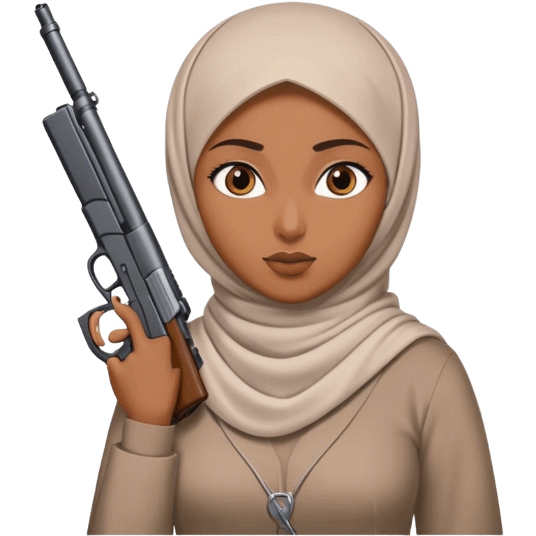 Muslim with a hijab and gun emoji