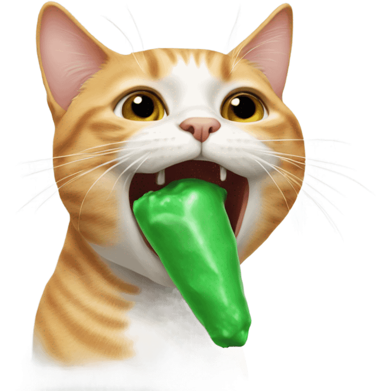 Cat eating boogers emoji