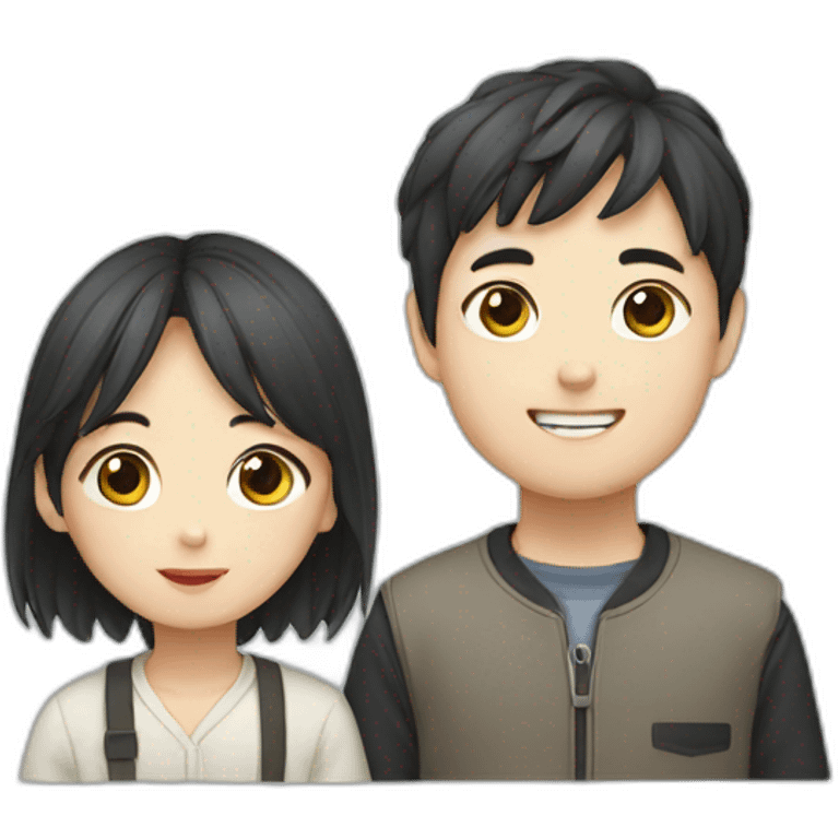 korean girl and boy emoji