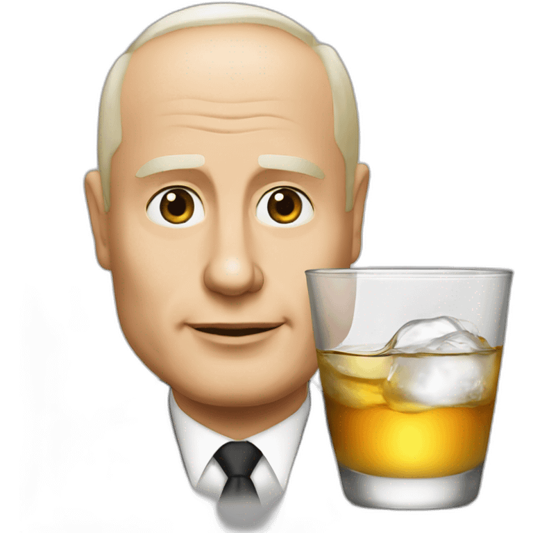 Vladimir Poutine drinks vodka emoji