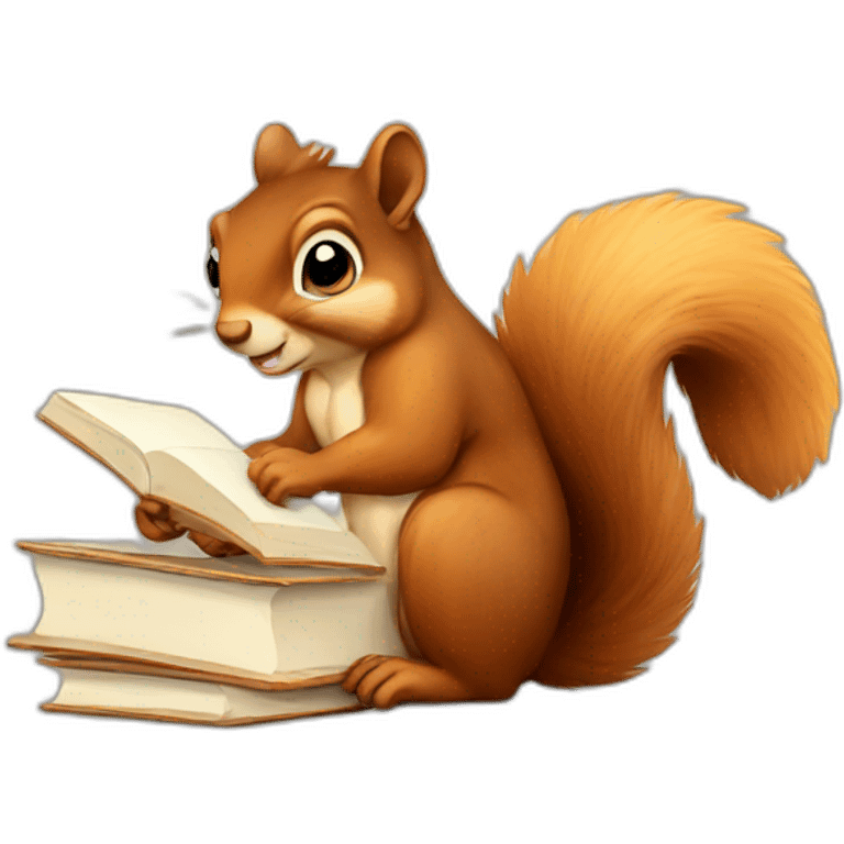 Squirrel studying emoji