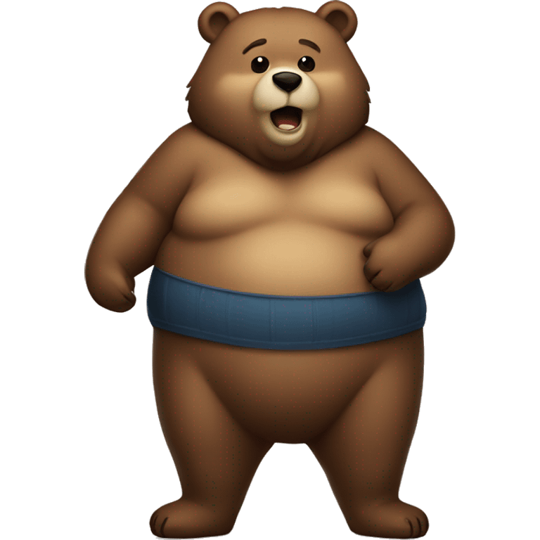 chubby bear with a belly emoji