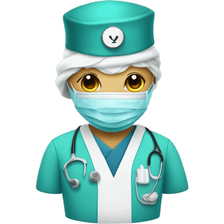 a swan dressed as a surgeon with a costume and mask emoji