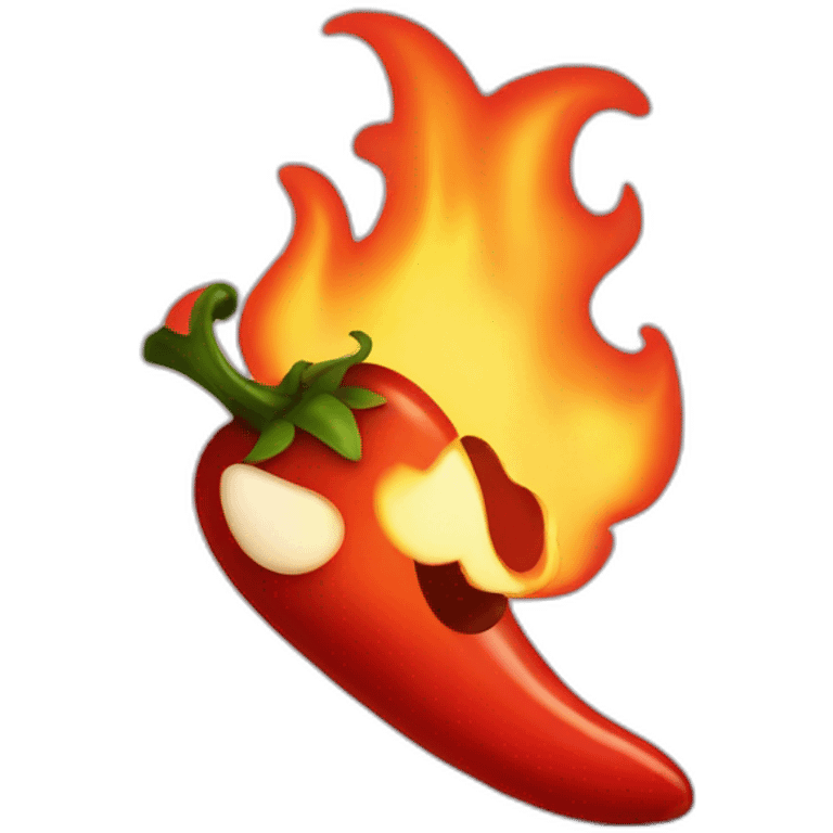 flaming chili emoji