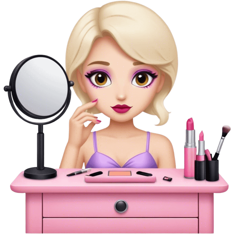 Girly make up desk emoji