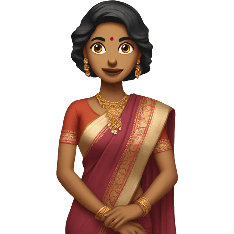 Indian women in modern saree poining  emoji