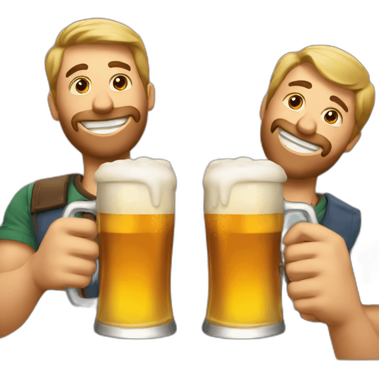 drinking beer with buddies emoji