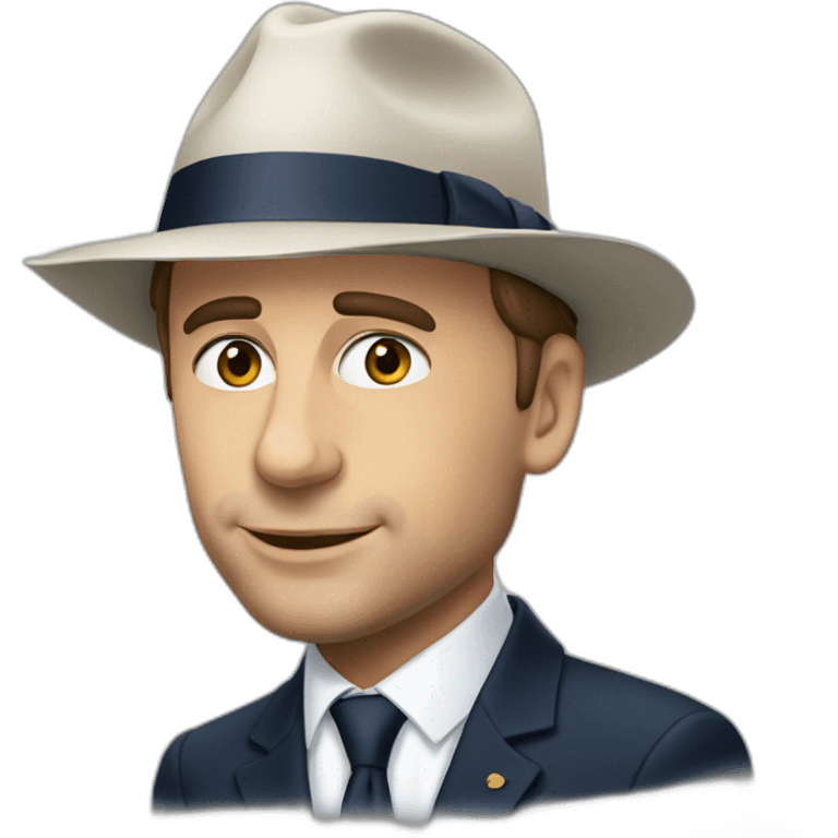 Macron-with-hat emoji