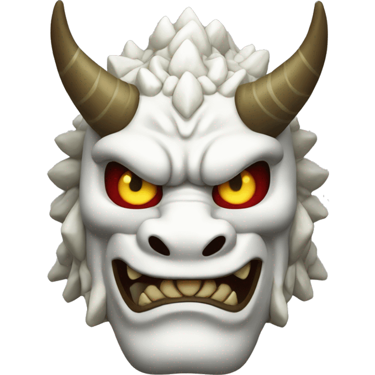 White Oni Dragon Japanese Mask emoji