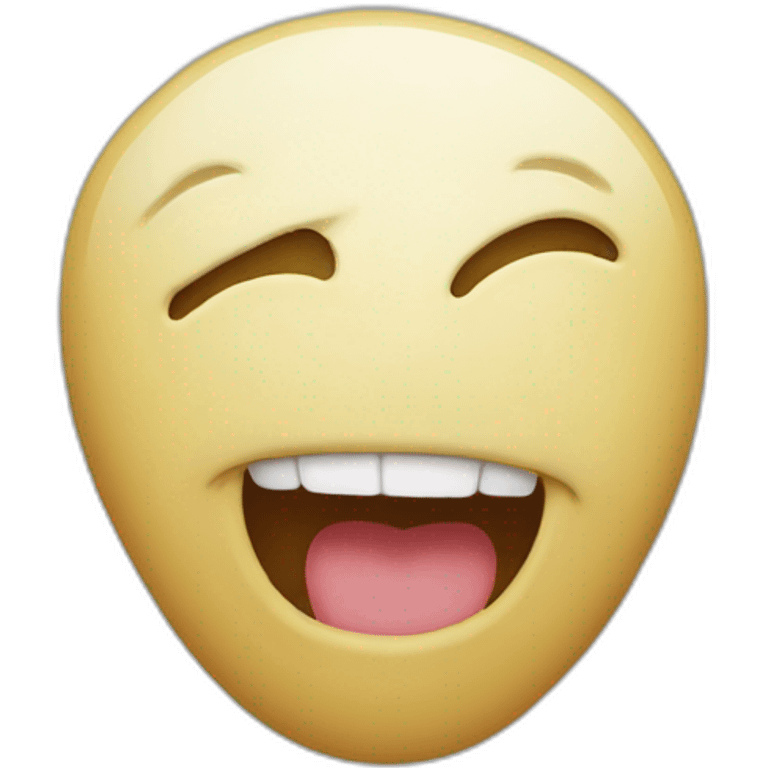 An emoticon seen from the side with its mouth open and with a capital letter a coming out of its mouth. emoji