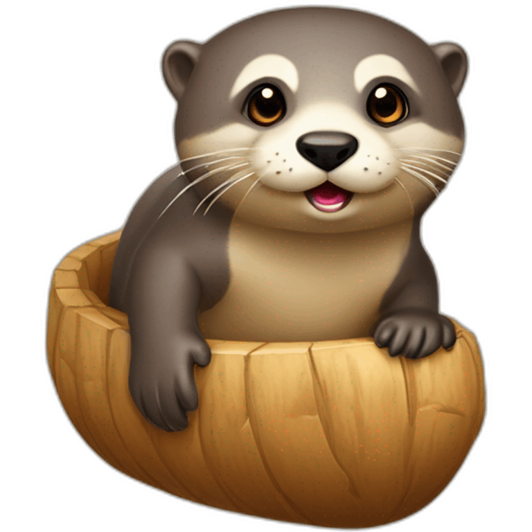 Loutre sur un cailloux emoji