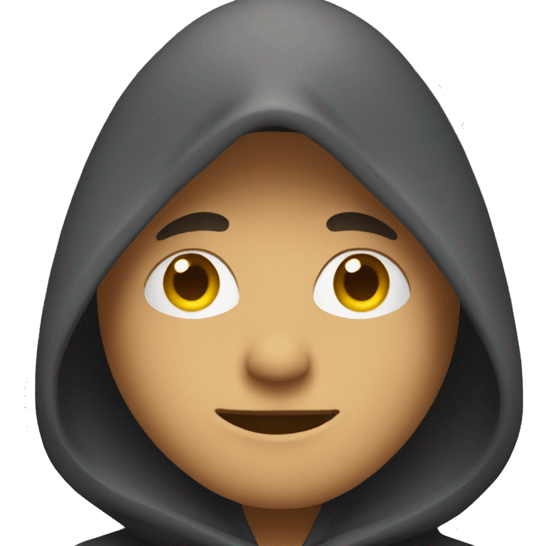 Man wearing a hood covering his face emoji