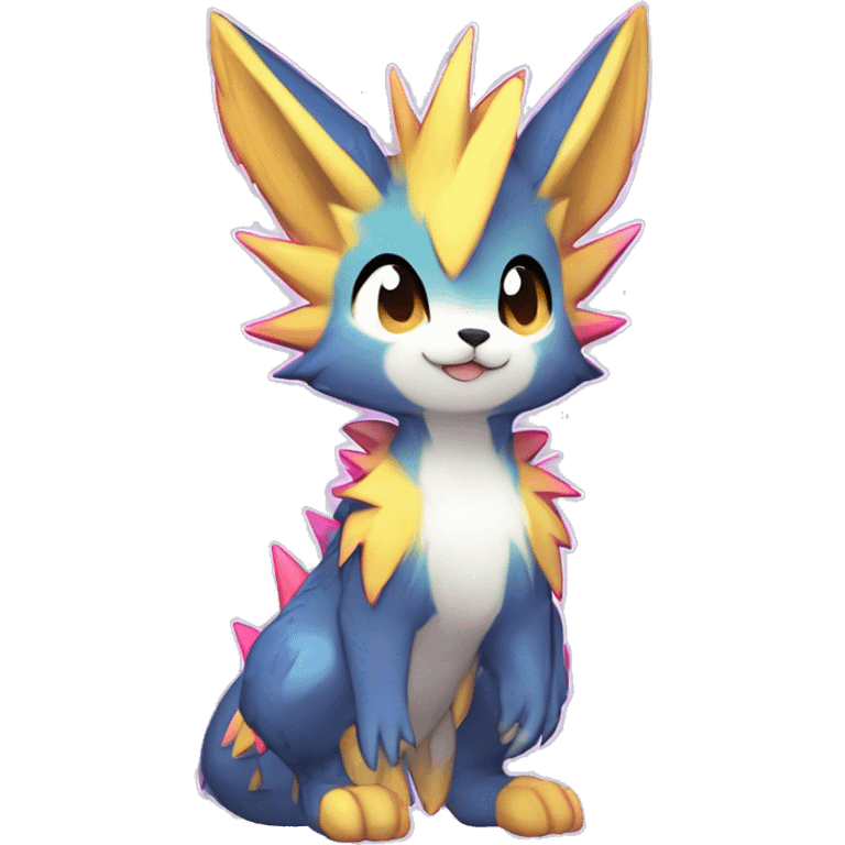 Anthro Scalie Spiky Cool Edgy Magical Shiny Colorful Pastel Sparkle Kemono-style Chibi Fantasy-Animal-Fakémon-Pokémon-Hybrid Fur Sona Aesthetic Full Body emoji