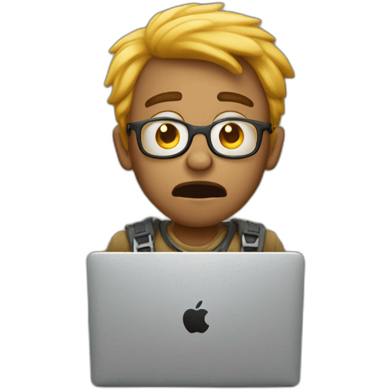 scared developer with macbook emoji