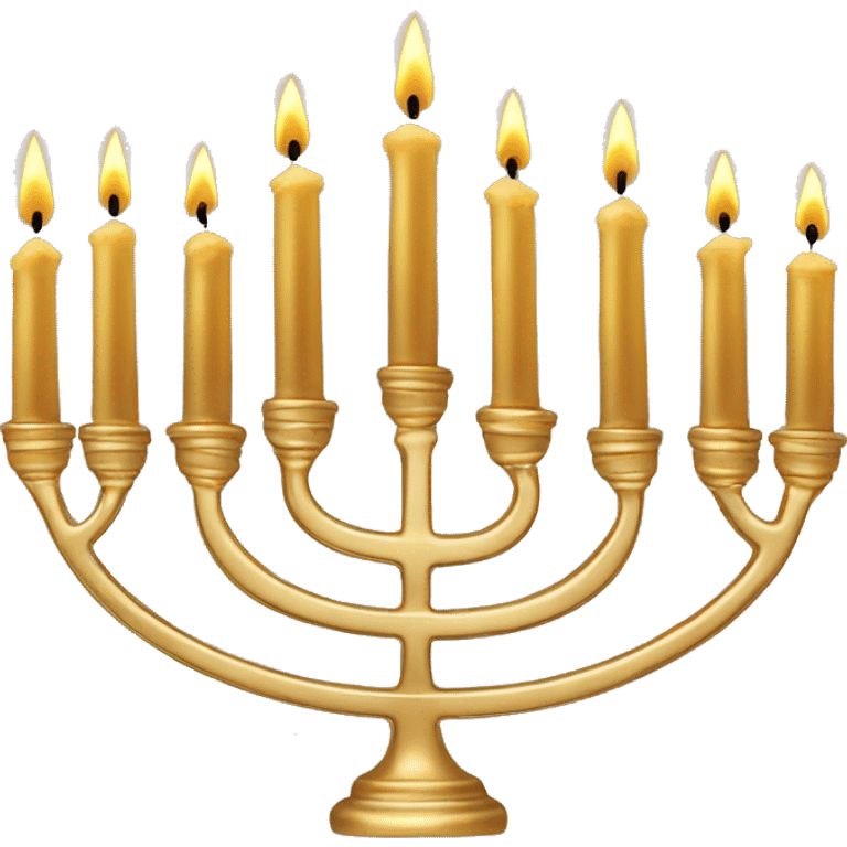 Gold Menorah with 8 candles emoji