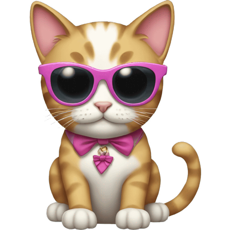 cat wearing bows with sunglasses  emoji