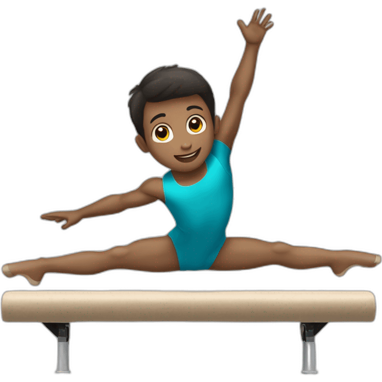 Boy Gymnast who is doing pommel horse emoji