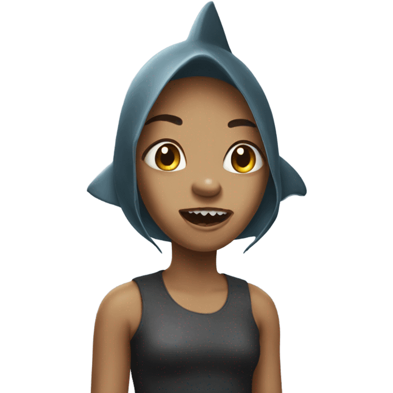 Ugly girl shark emoji