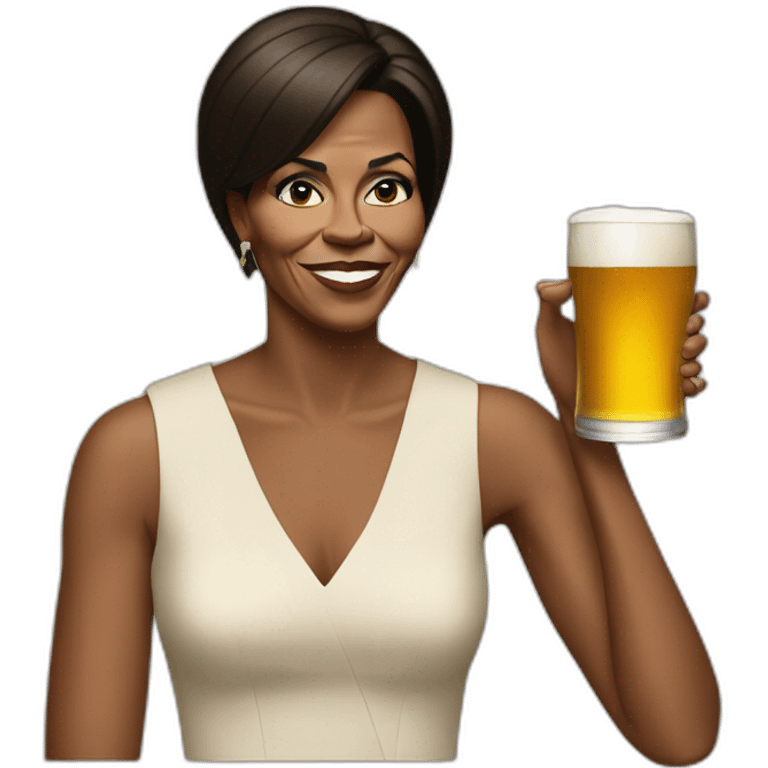 michele obama drinking beer emoji