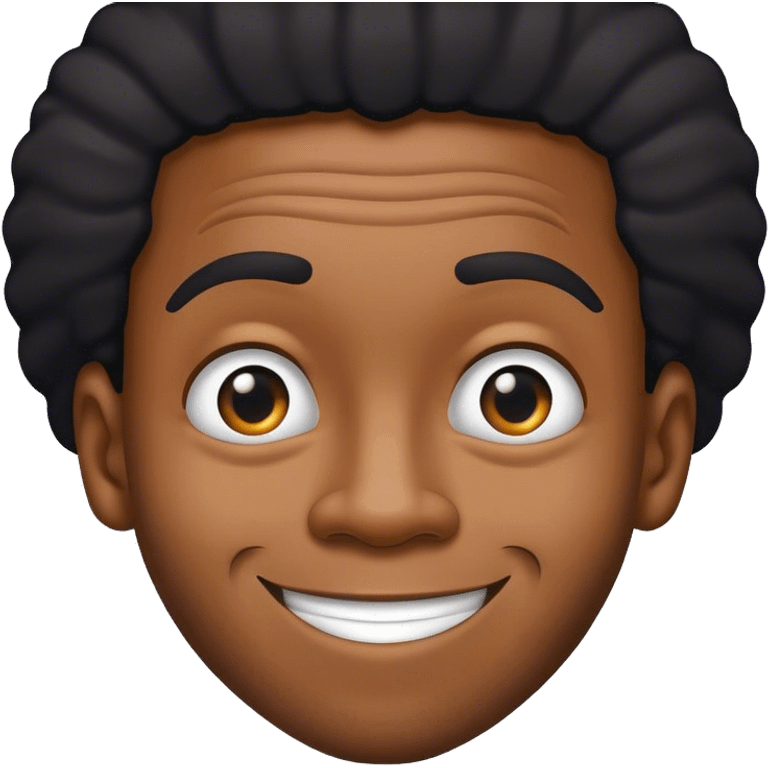 Small cheecky smirk black guy chill emoji