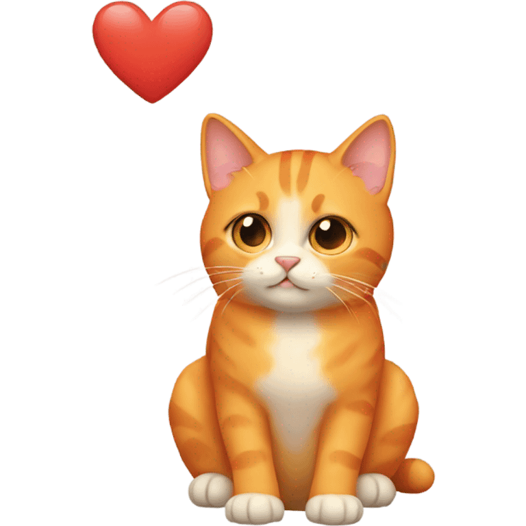 Light-orange cat with heart emoji