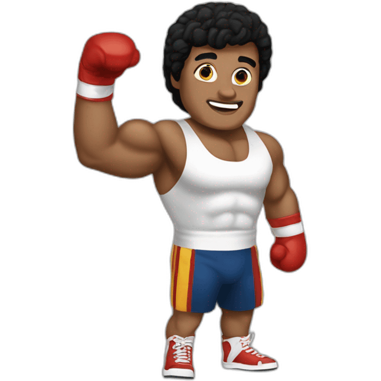 Rocky balboa waving emoji