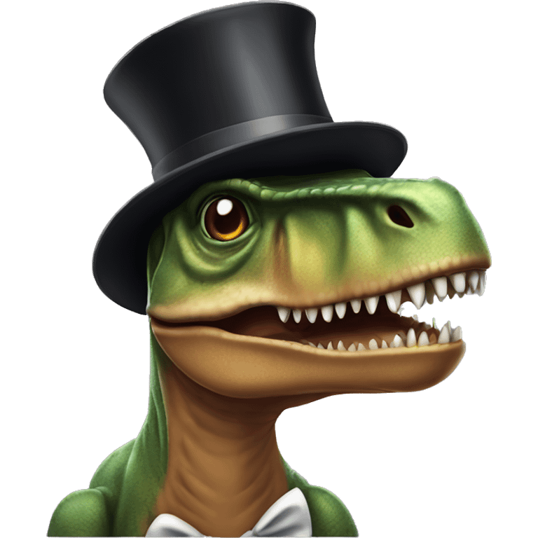 T rex in a top hat  emoji