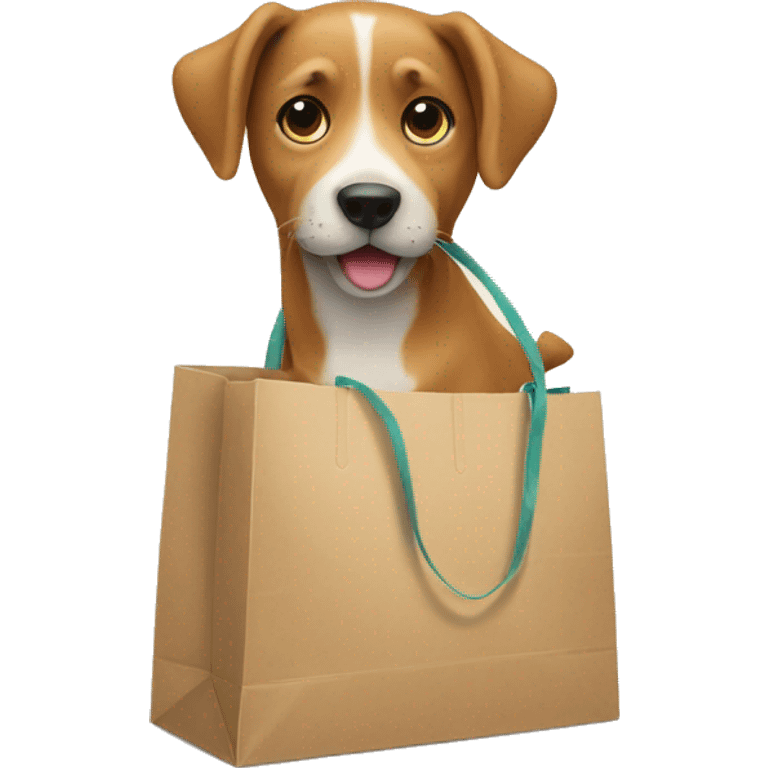 dog with a shopping bag emoji