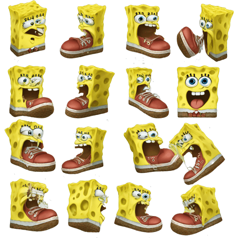 spongebob eating shoes aggressively emoji