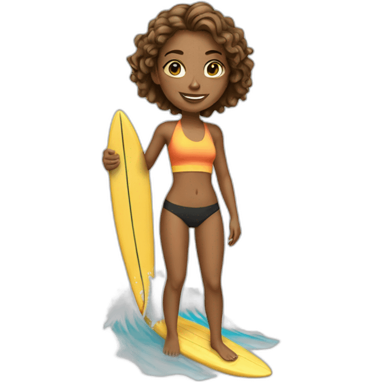 Surfer girl emoji