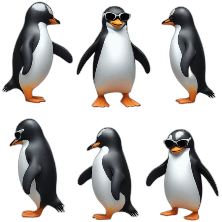 Penguin wears sun glasses and dances emoji