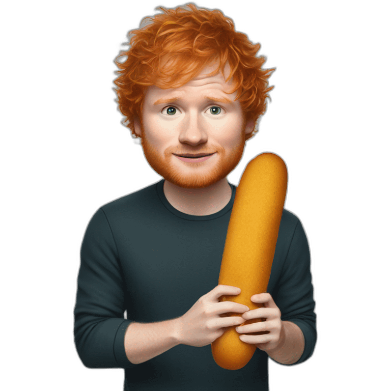 Ed Sheeran with corndog emoji