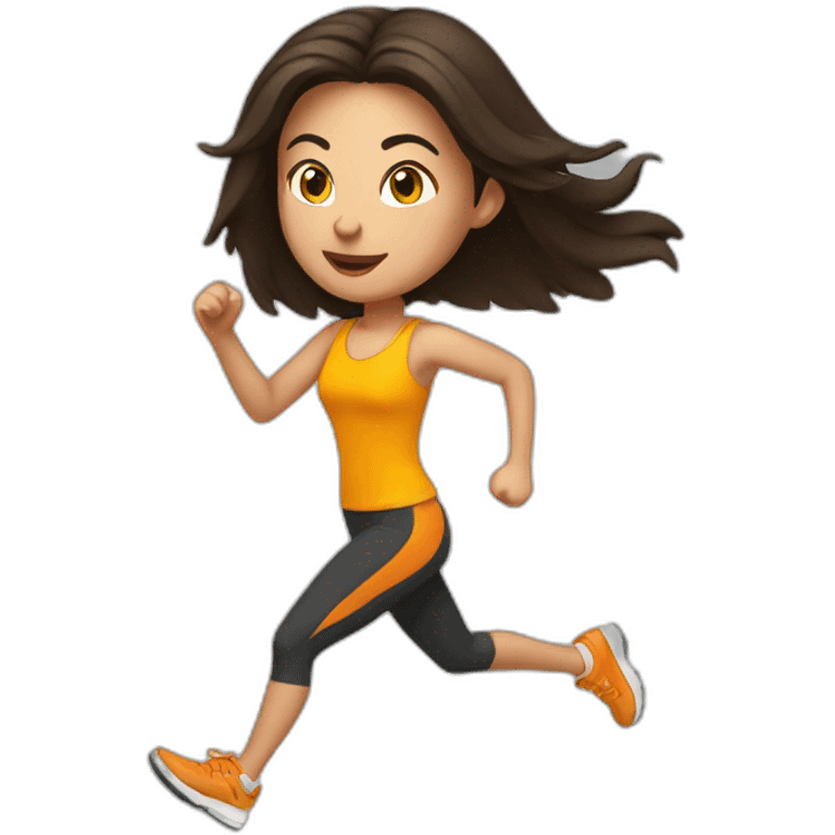 brunette running emoji