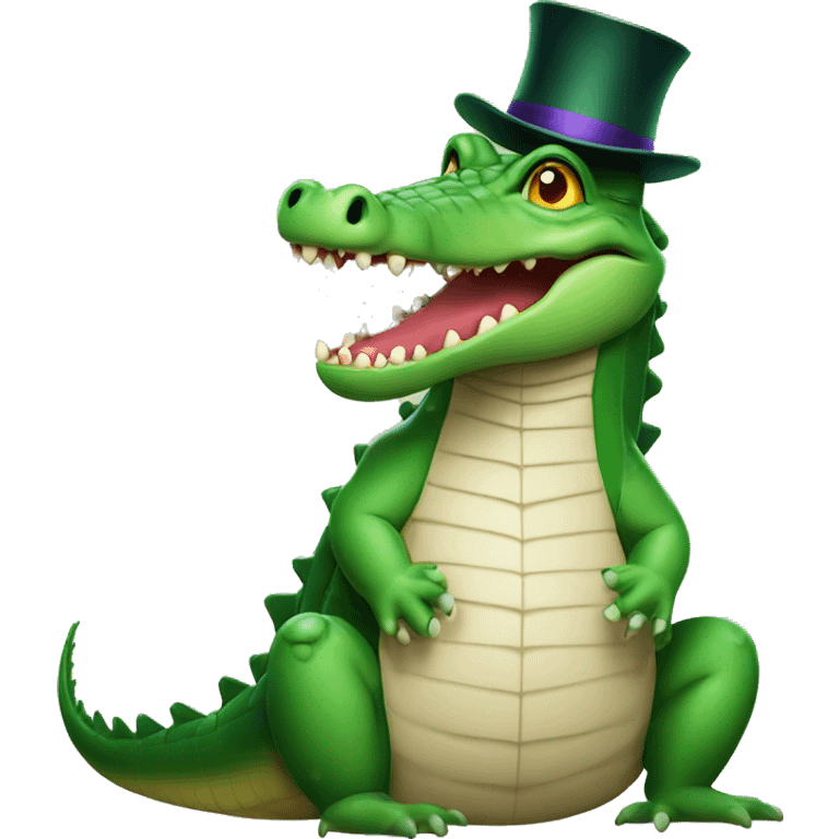 A crocodile with a magician hat emoji