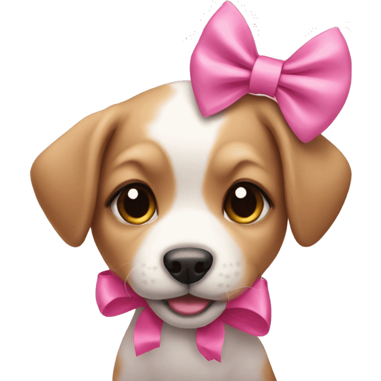 Puppy with pink bow emoji