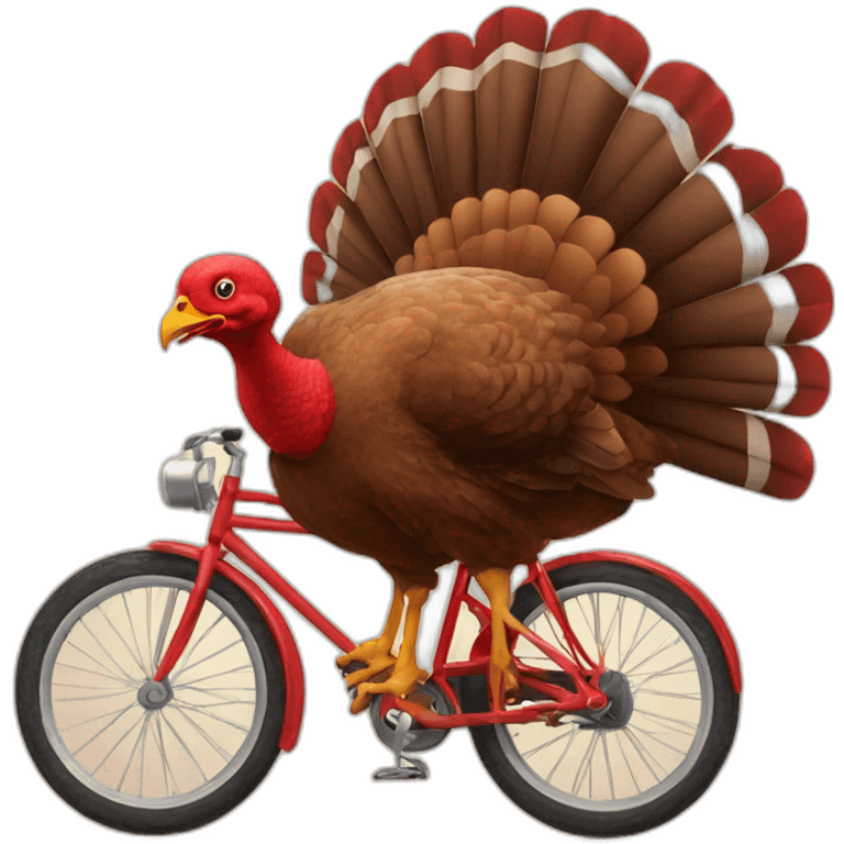 turkey-on-red-bicycle emoji