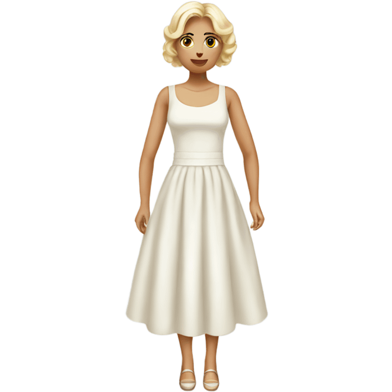 short dinner white vanilla dress emoji