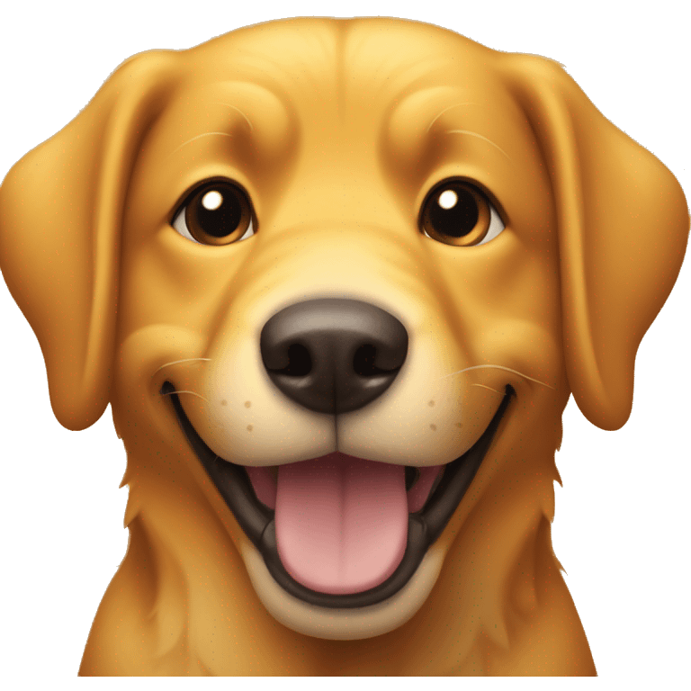 the dog is smiling yellow-orange emoji