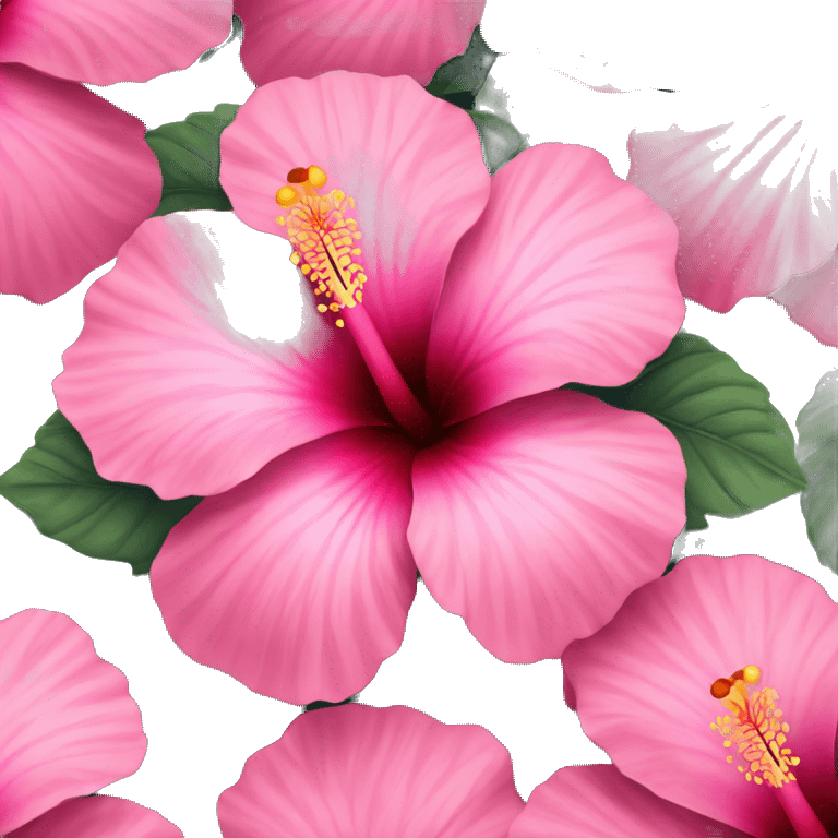 Pink hibiscus flower emoji