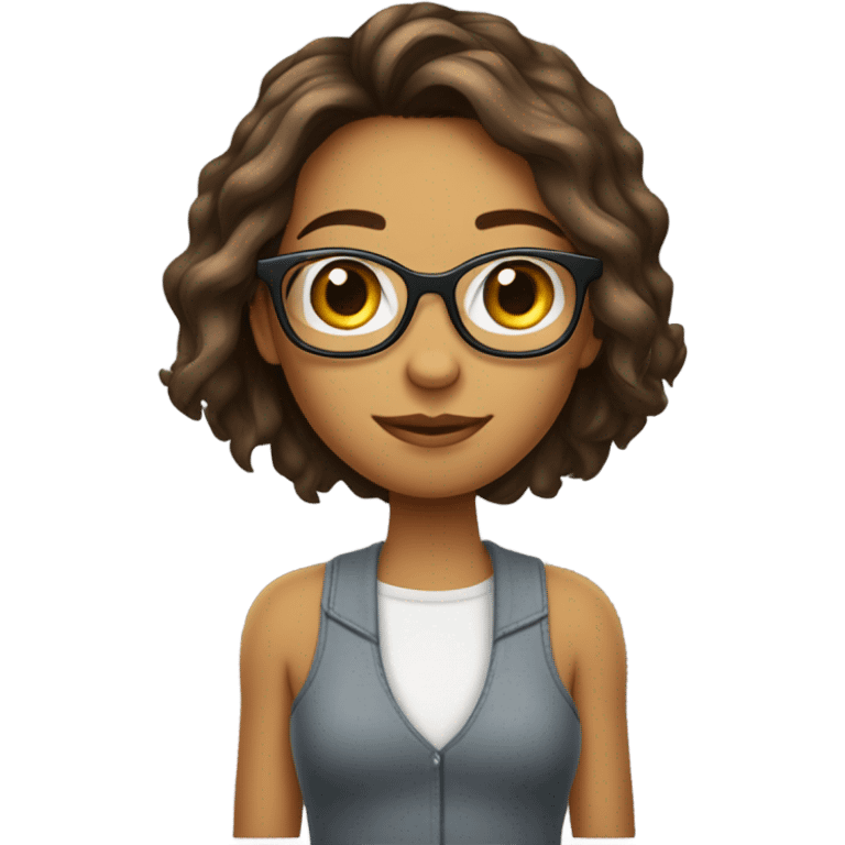 Fille cheveux court brun a lunette avec un colibri  emoji