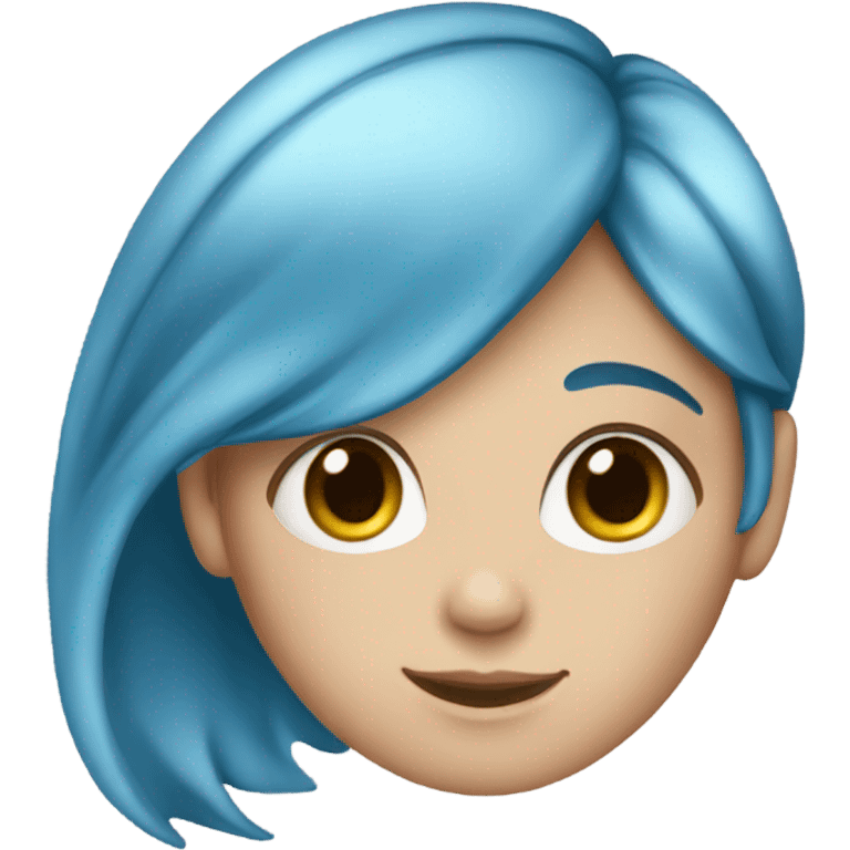 blue haired pale face girl emoji