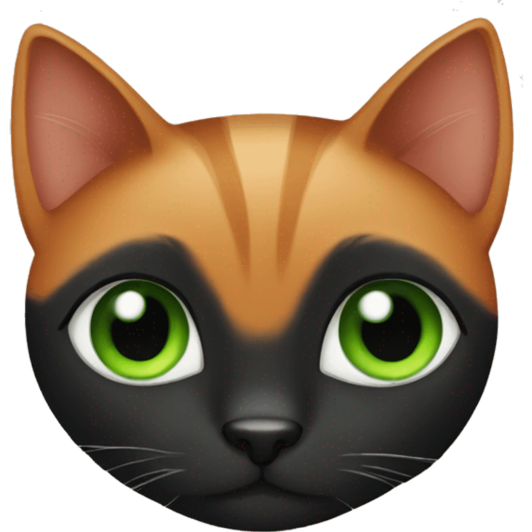 ginger and black cat with green eyes emoji