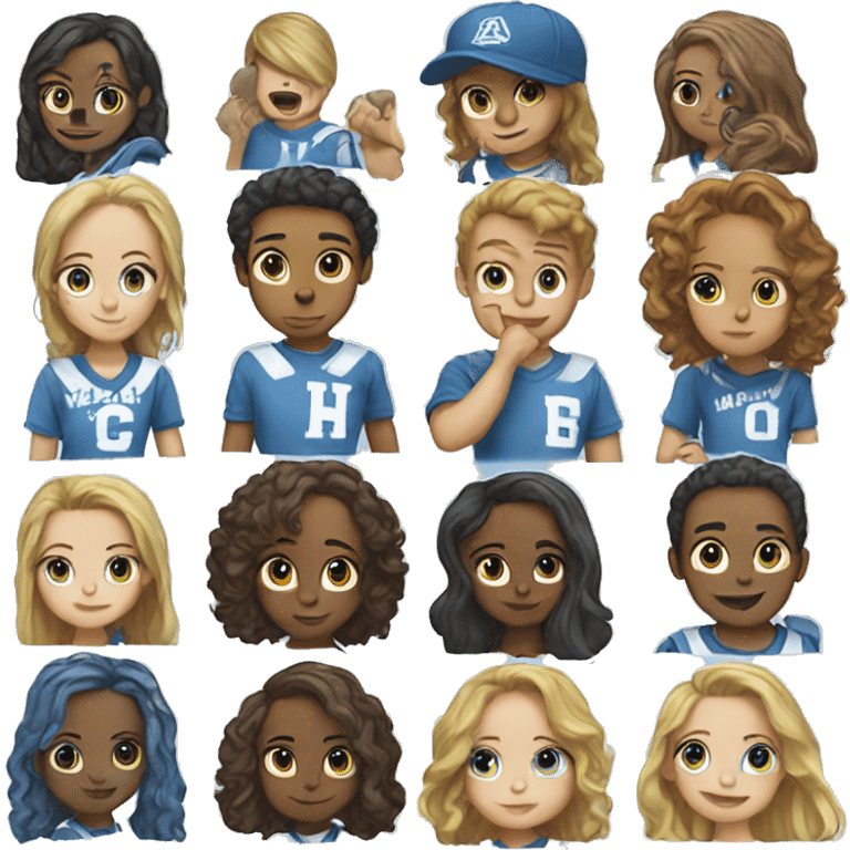 I want a varsity tshirt blue related new stickers emoji