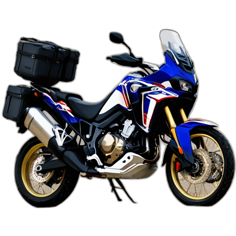 Honda africa twin color negro conduce pareja emoji