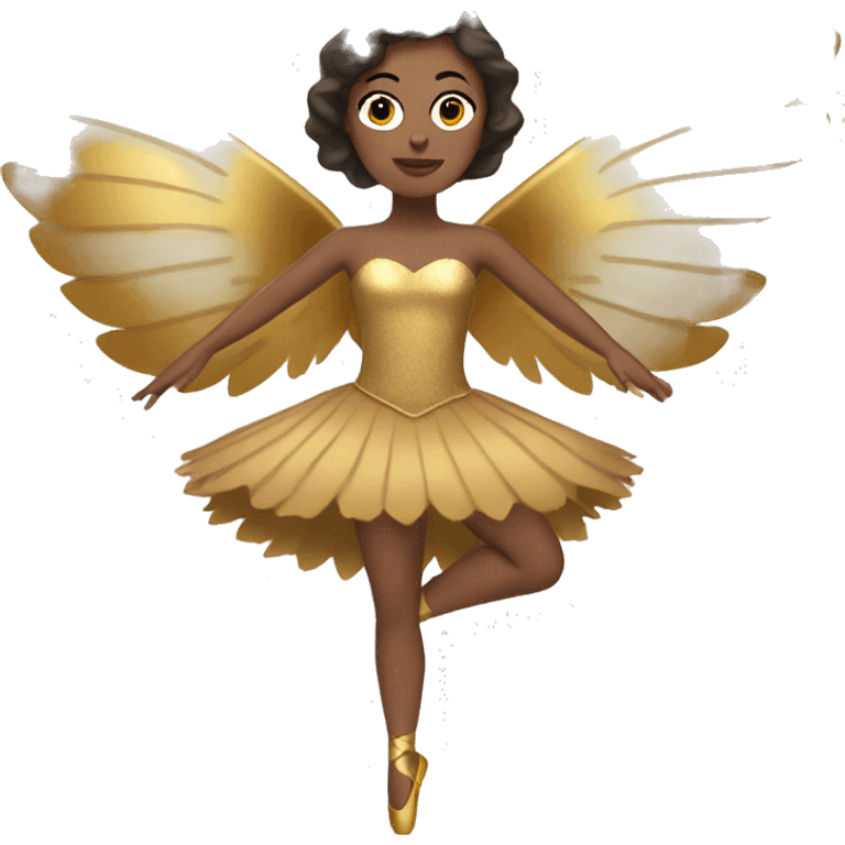  brown adult ballerina big gold wings emoji