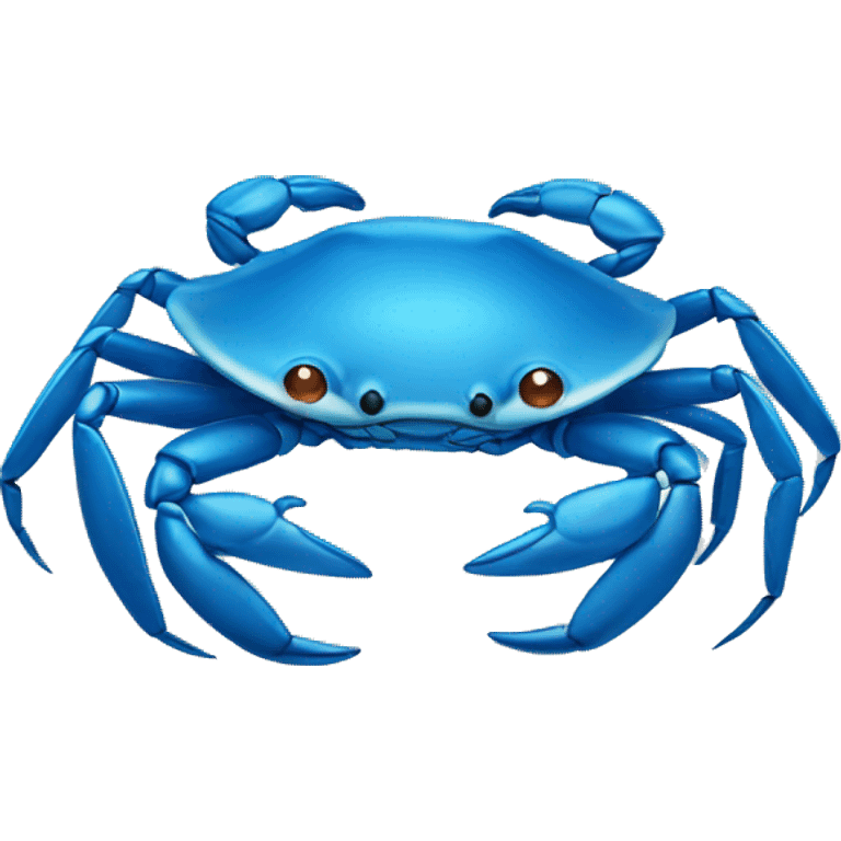 simple blue colored crab with blue eyes emoji