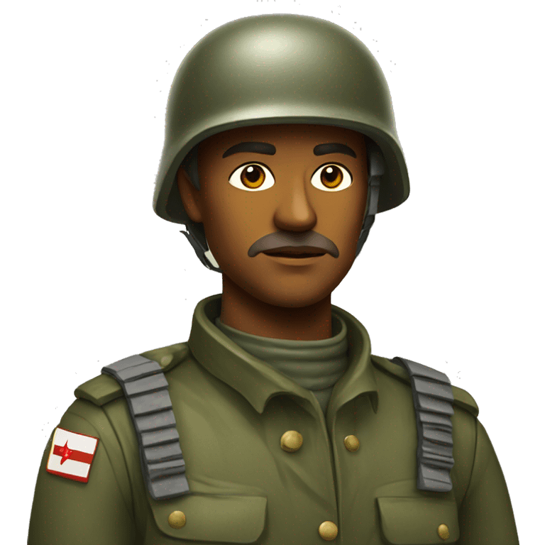 realistic ussr soldier serious with military takes emoji