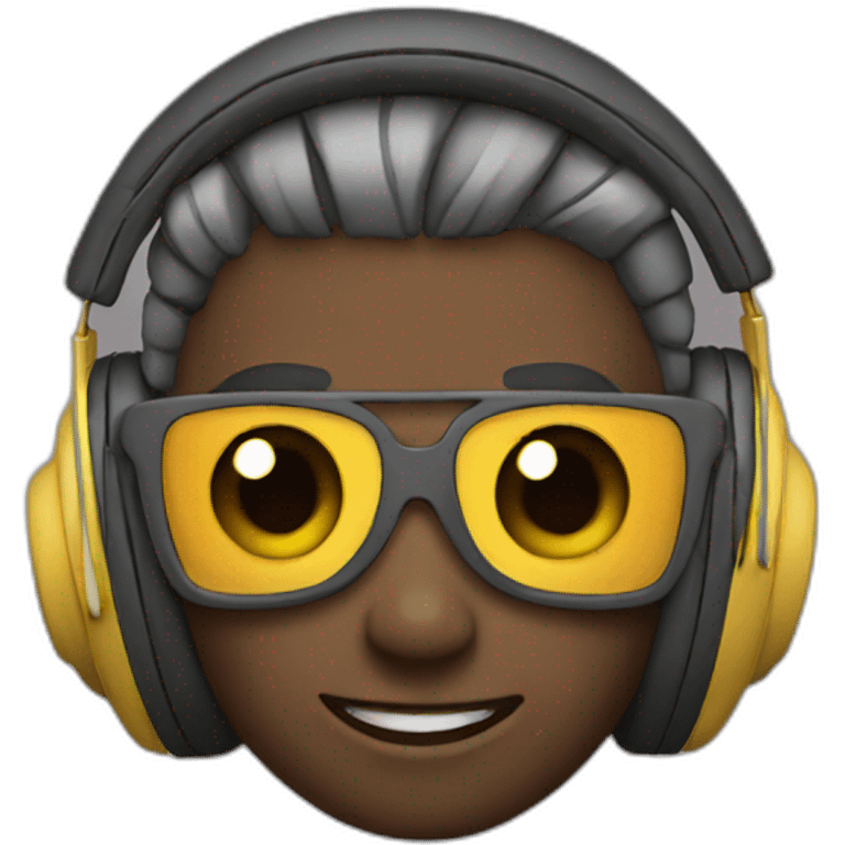 cool emoji with headphone emoji