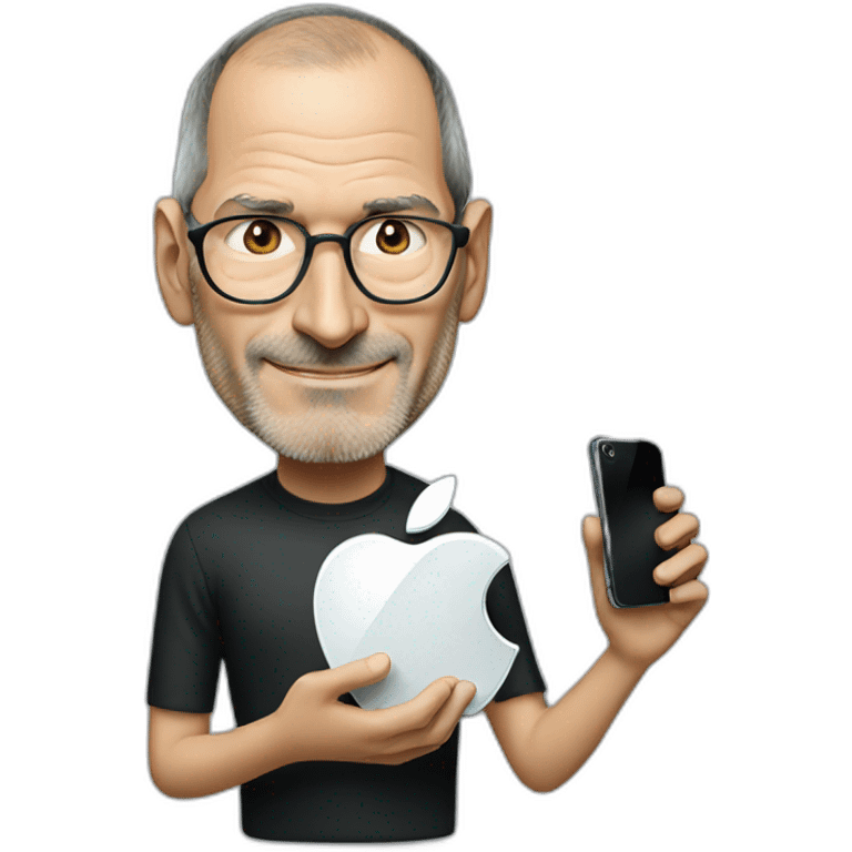 steve jobs with iphone emoji